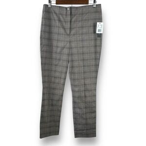 Violets‎ & Roses Women's Size 12 Slim Straigh Trouser Pants Gray Multi Plaid New